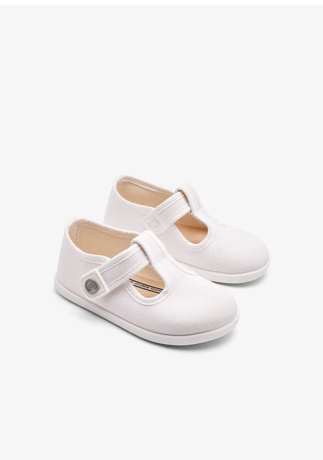 Baby´s White Canvas Mary Janes