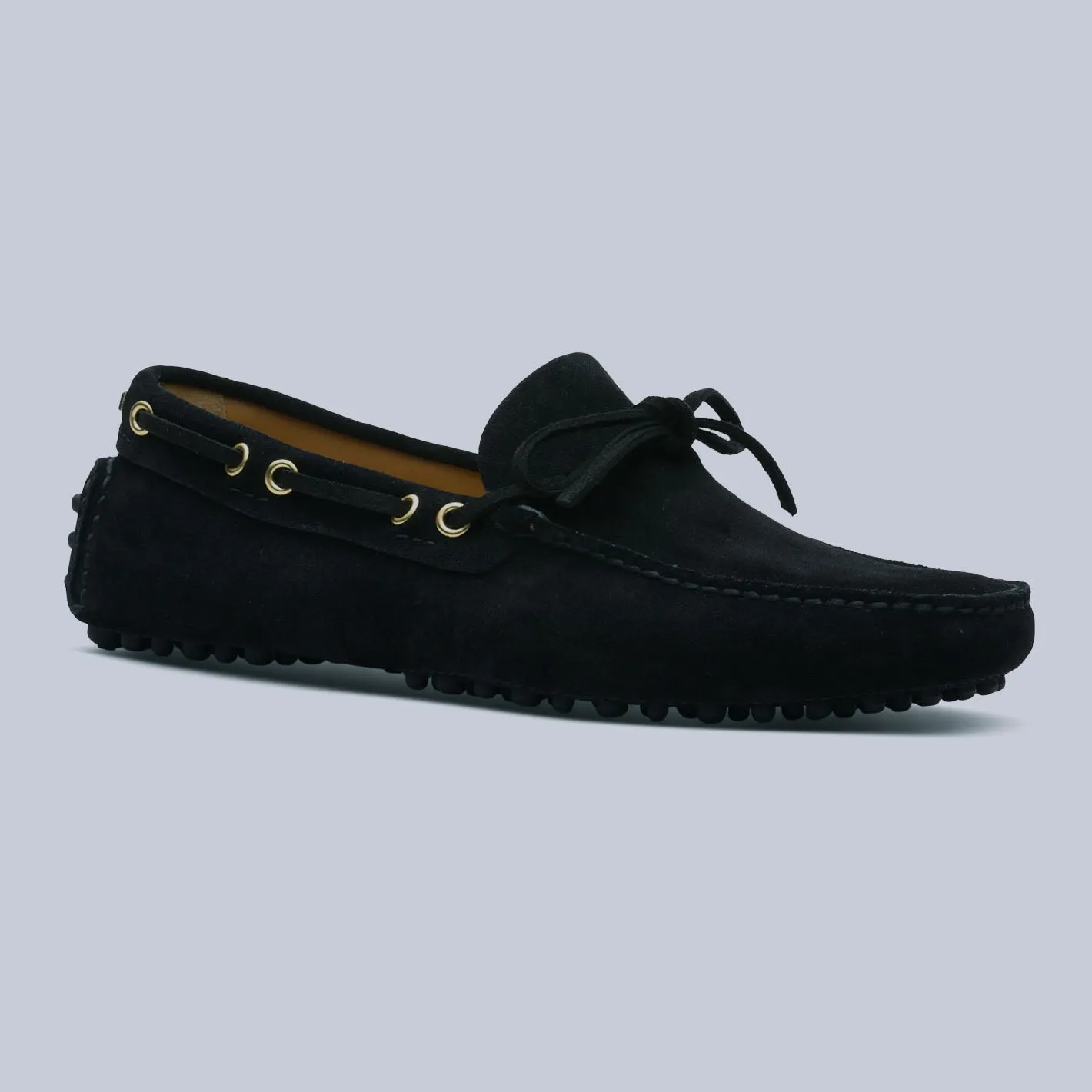 Black Suede Driving Loafers