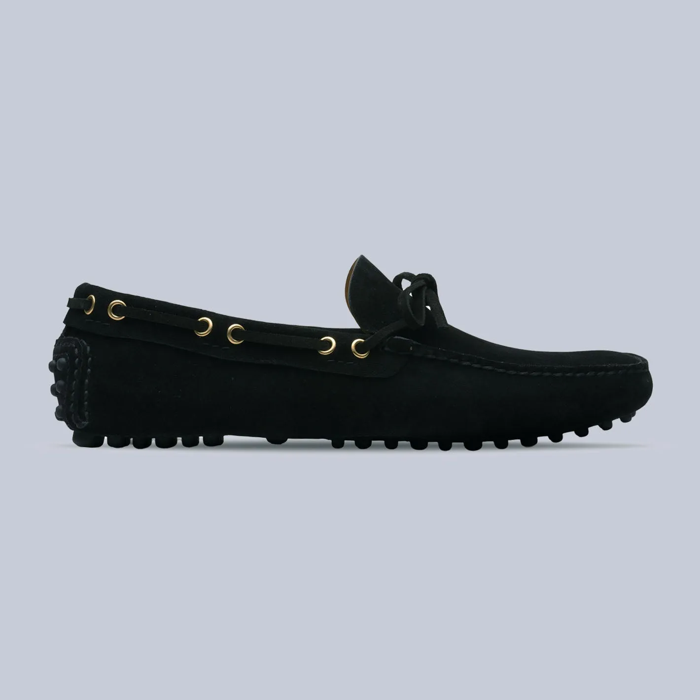 Black Suede Driving Loafers