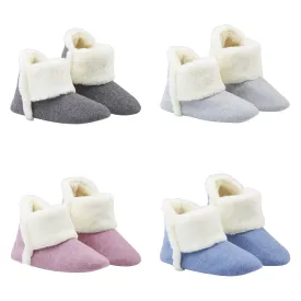 Dunlop Women's Slippers, Fluffy Slipper Boots with Memory Foam Insoles