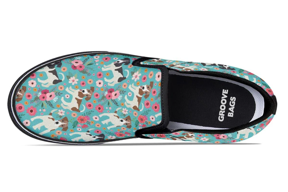 Jack Russell Flower Slip-On Shoes