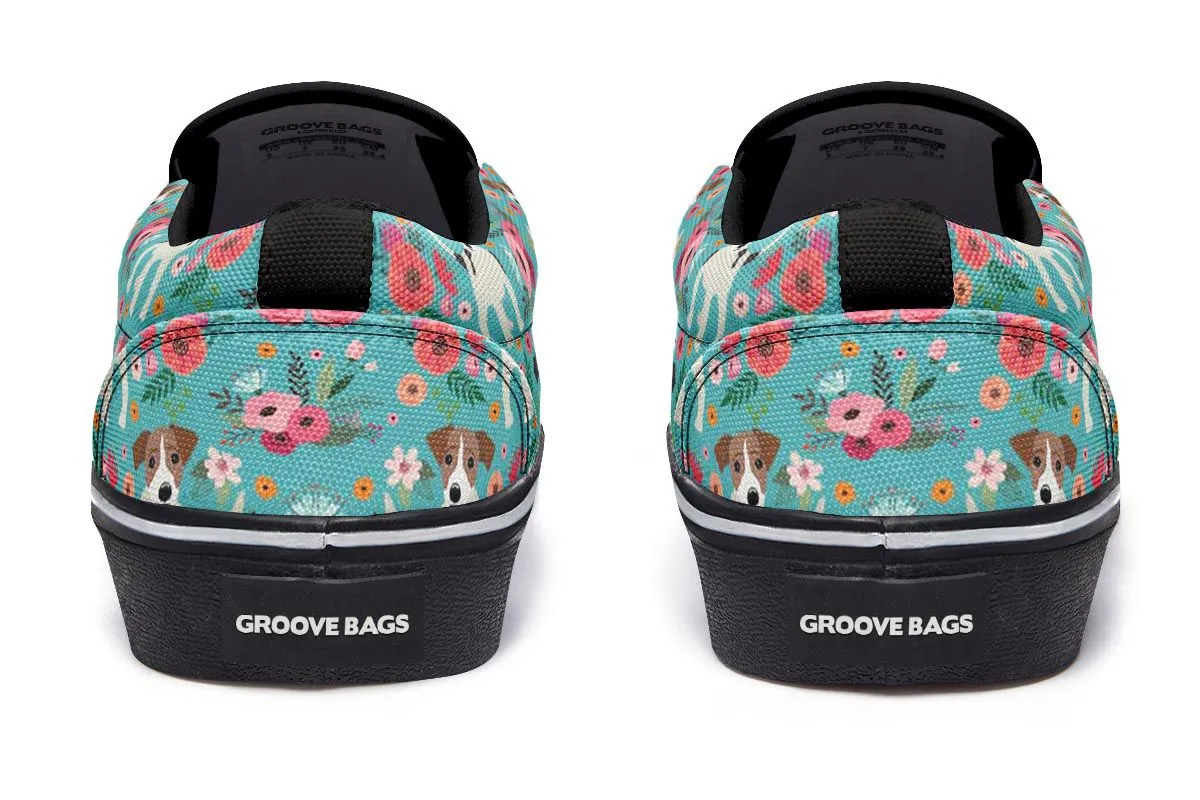 Jack Russell Flower Slip-On Shoes