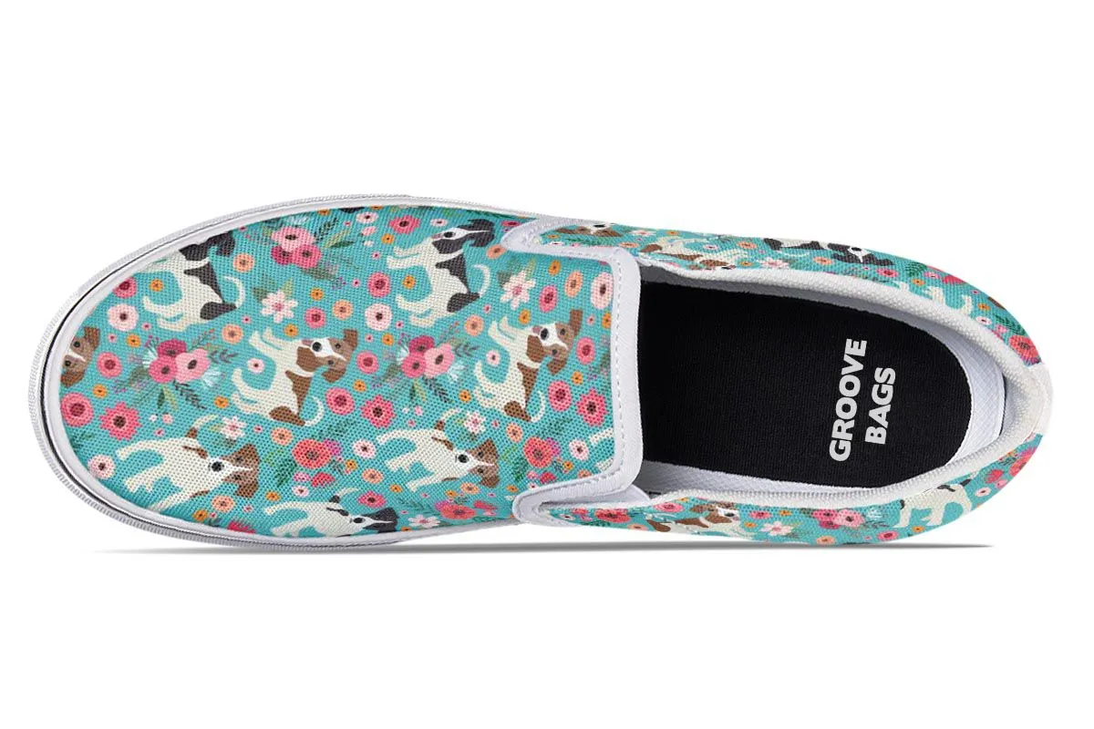 Jack Russell Flower Slip-On Shoes