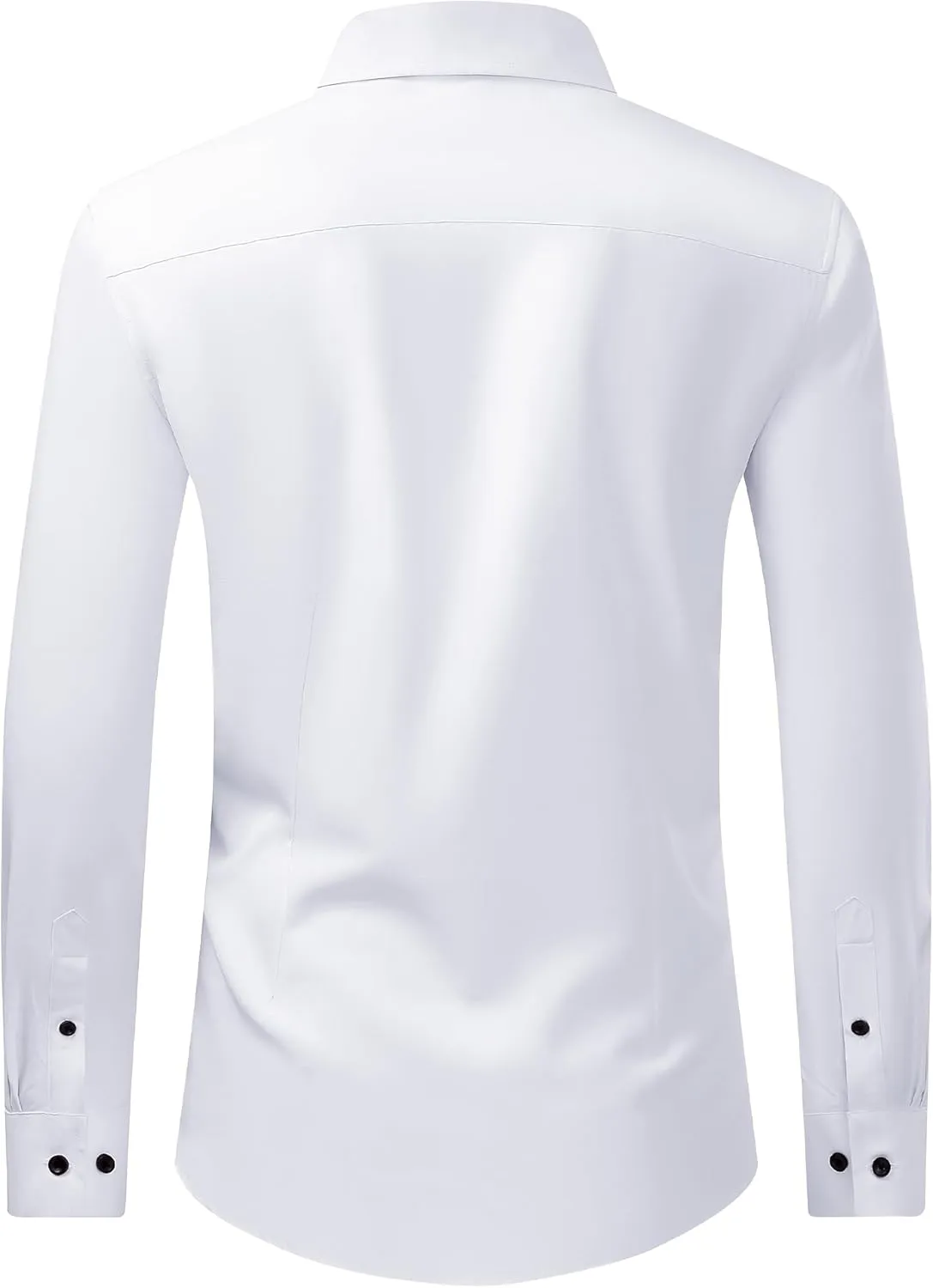 J.VER Men's Dress Shirts Stretch Long Sleeve Formal Shirt Solid Business Casual Button Down Shirts for Wedding Prom