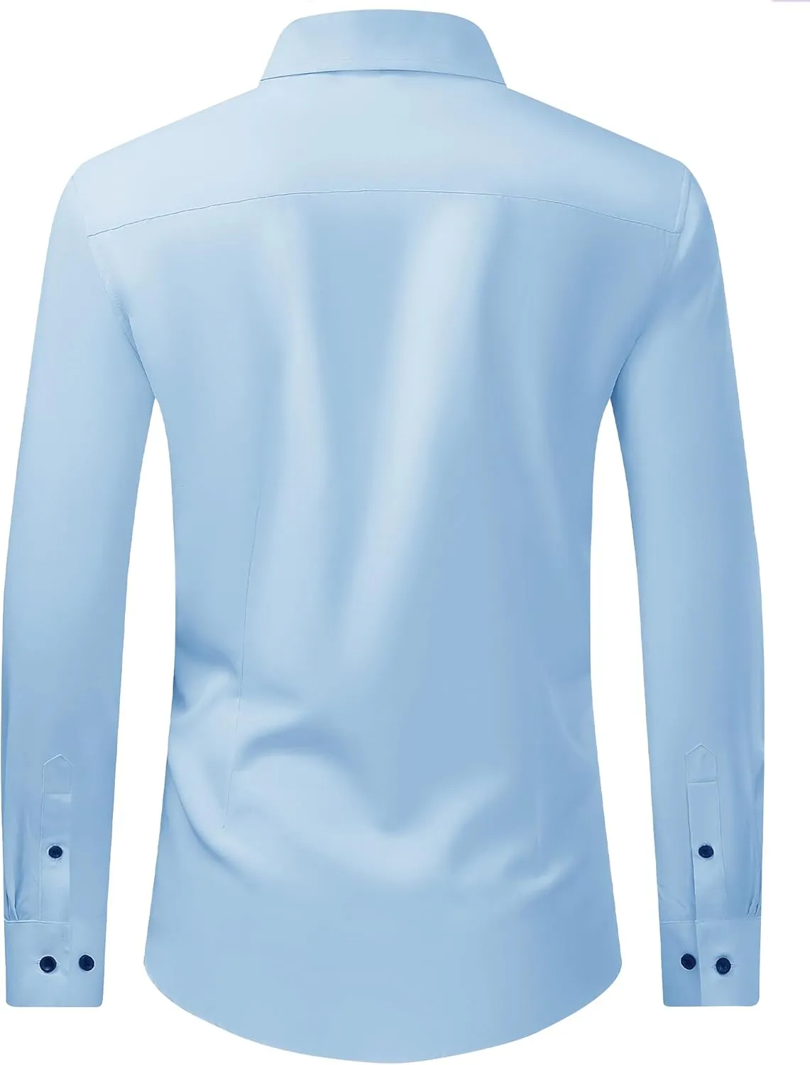 J.VER Men's Dress Shirts Stretch Long Sleeve Formal Shirt Solid Business Casual Button Down Shirts for Wedding Prom