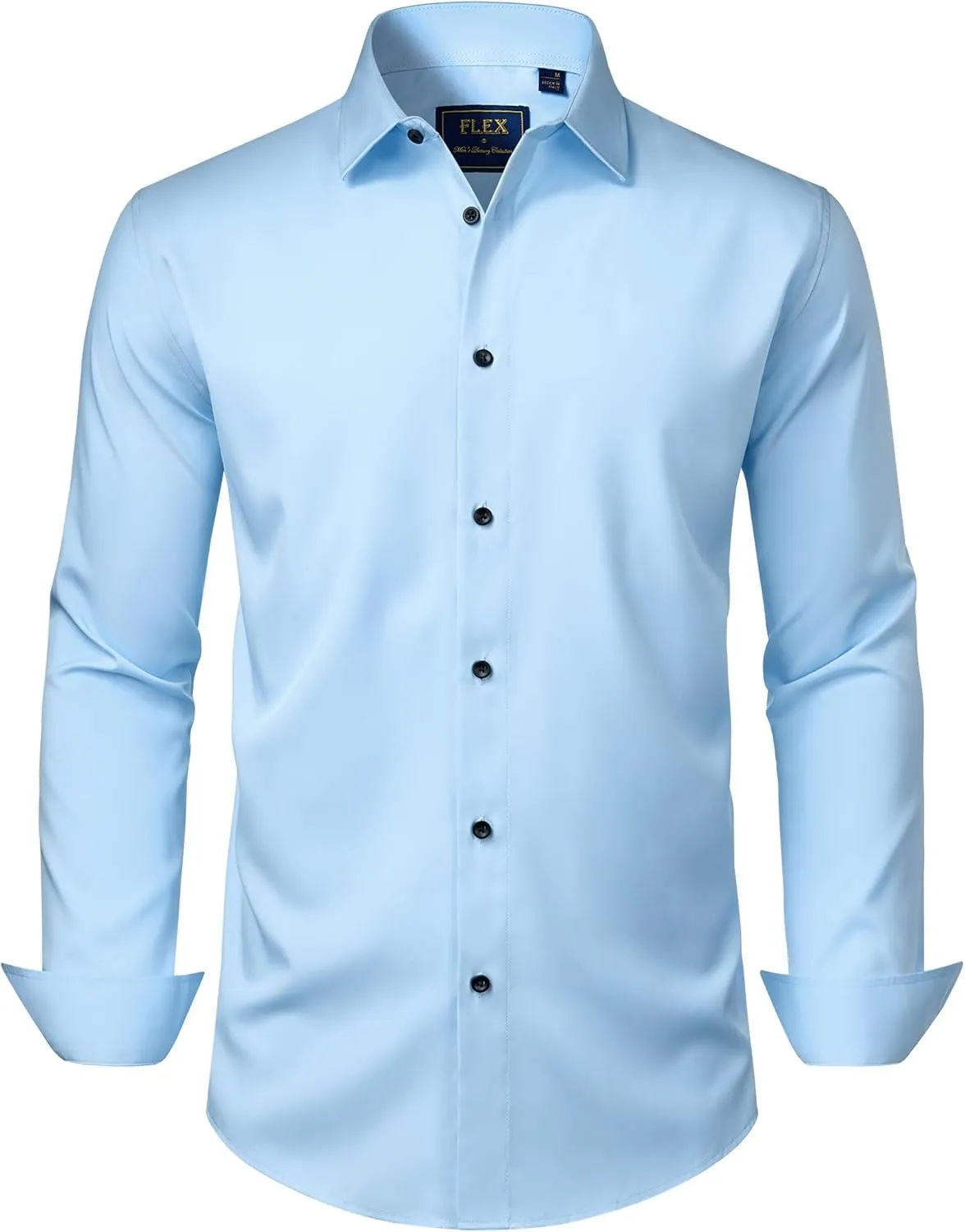 J.VER Men's Dress Shirts Stretch Long Sleeve Formal Shirt Solid Business Casual Button Down Shirts for Wedding Prom