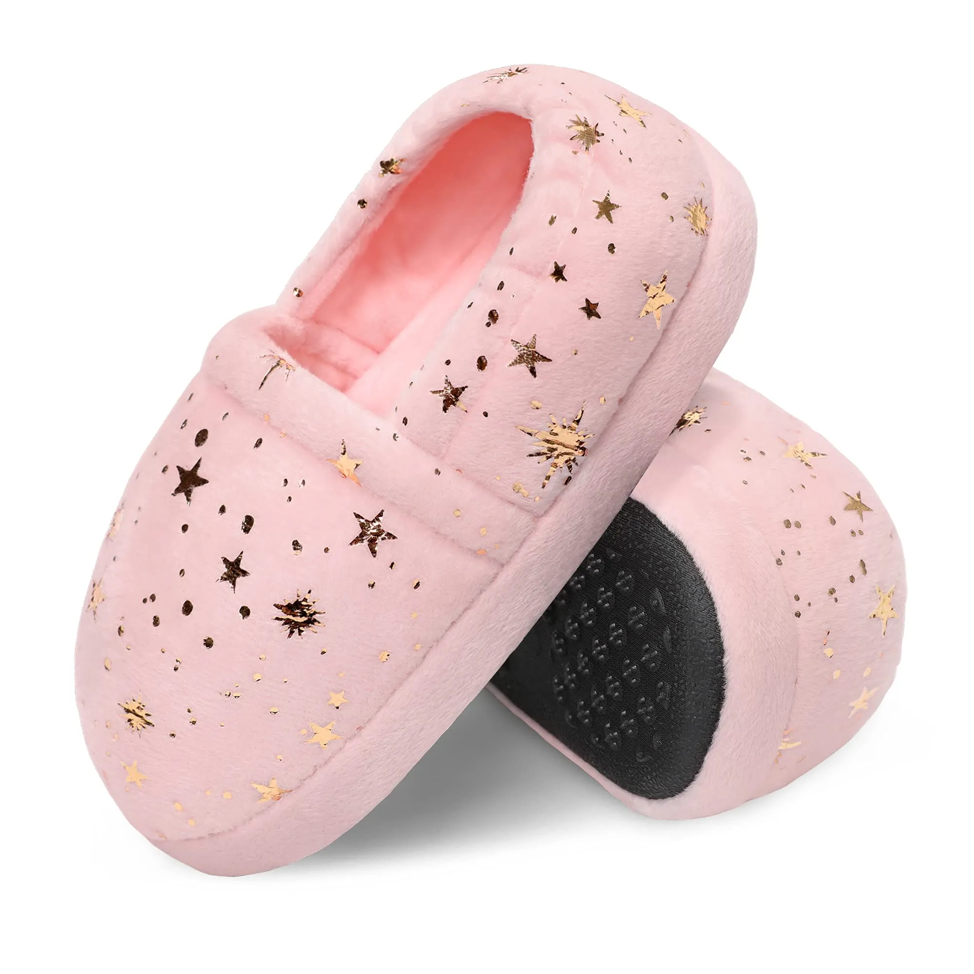 Kids Slippers for Girls Toddler Elastic Heel House Shoes Cozy Memory Foam Slippers Boys Indoor Outdoor