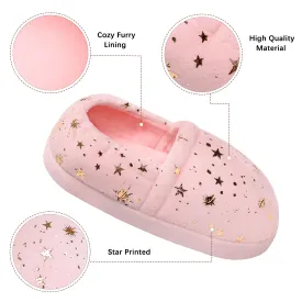Kids Slippers for Girls Toddler Elastic Heel House Shoes Cozy Memory Foam Slippers Boys Indoor Outdoor