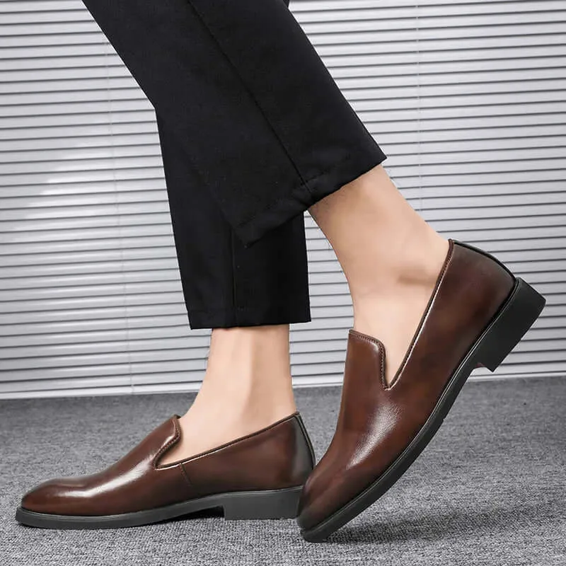 Men's Leather Loafers - Polished Slip-On Dress Shoes