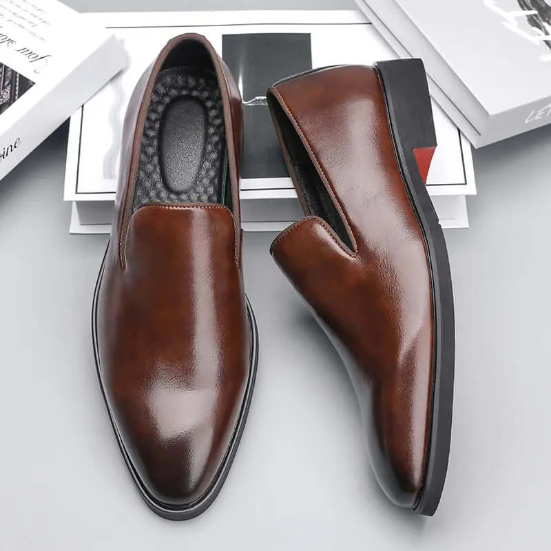 Men's Leather Loafers - Polished Slip-On Dress Shoes