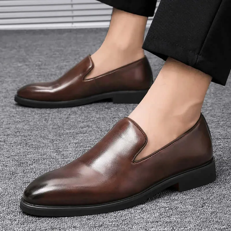 Men's Leather Loafers - Polished Slip-On Dress Shoes