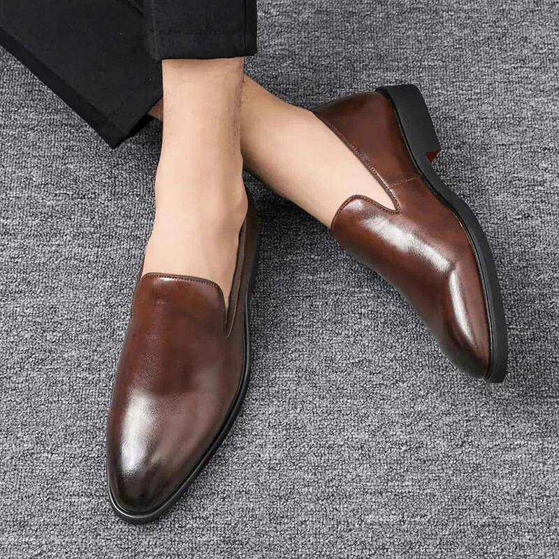 Men's Leather Loafers - Polished Slip-On Dress Shoes