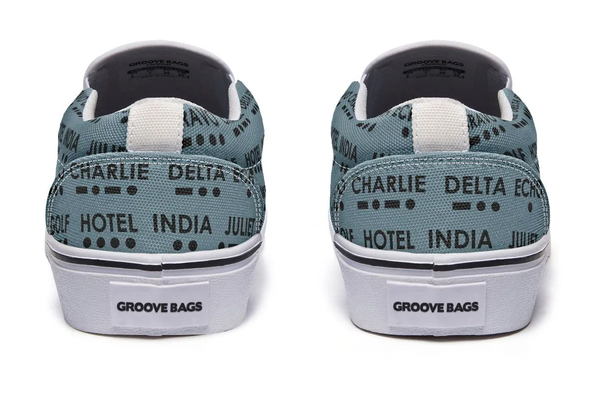 NATO Morse Code Alphabet Slip-On Shoes