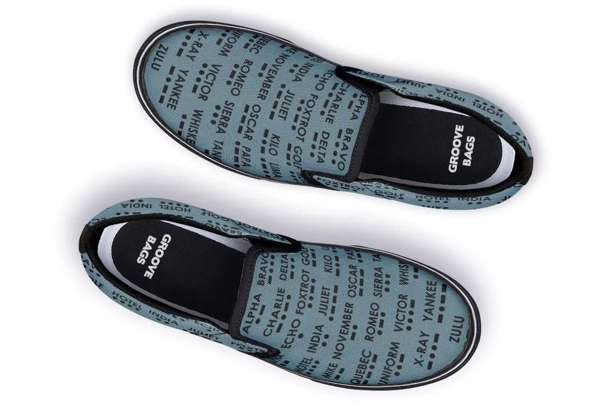 NATO Morse Code Alphabet Slip-On Shoes