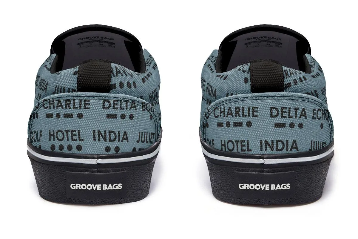 NATO Morse Code Alphabet Slip-On Shoes