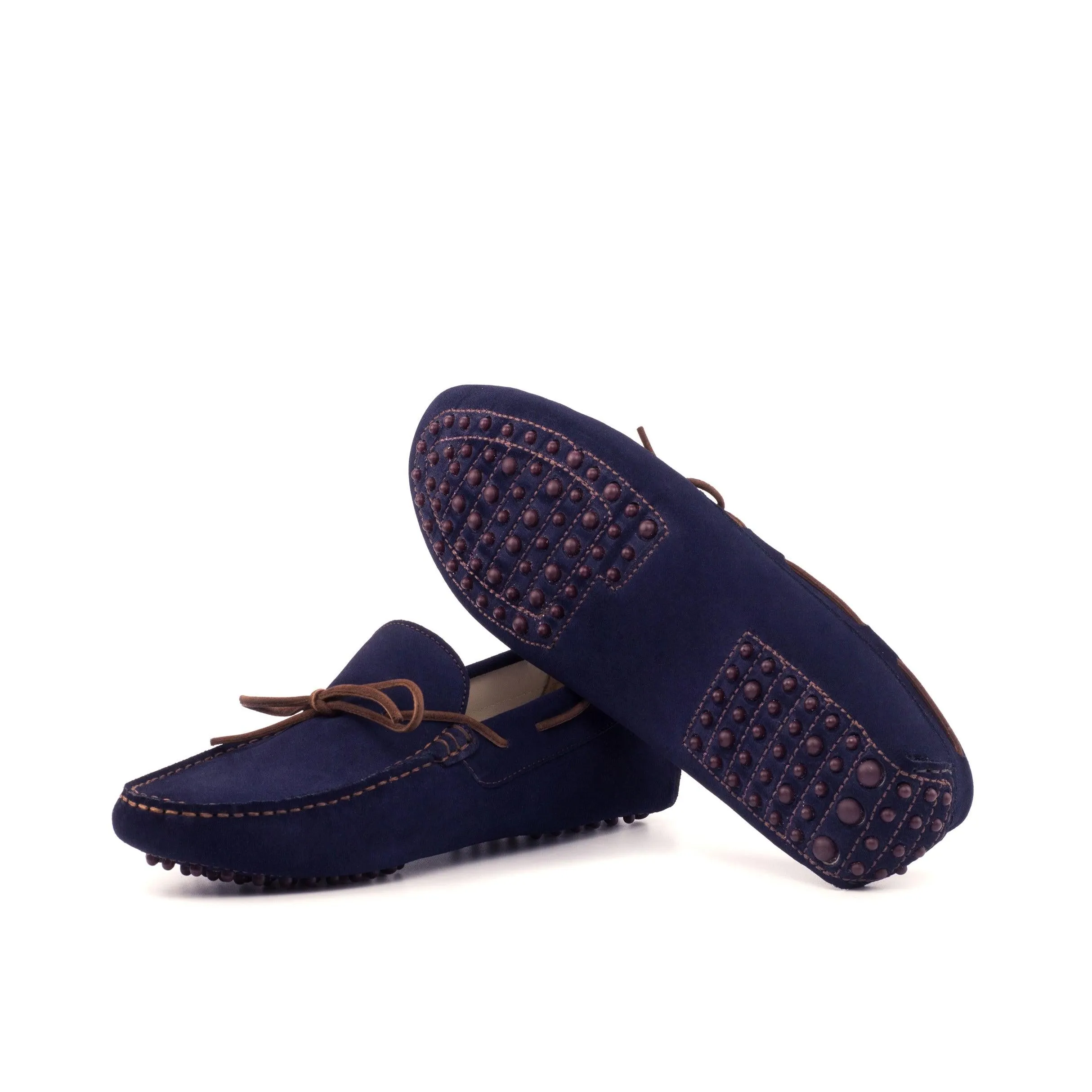 Navy & Dark Brown Suede Drivers Loafer