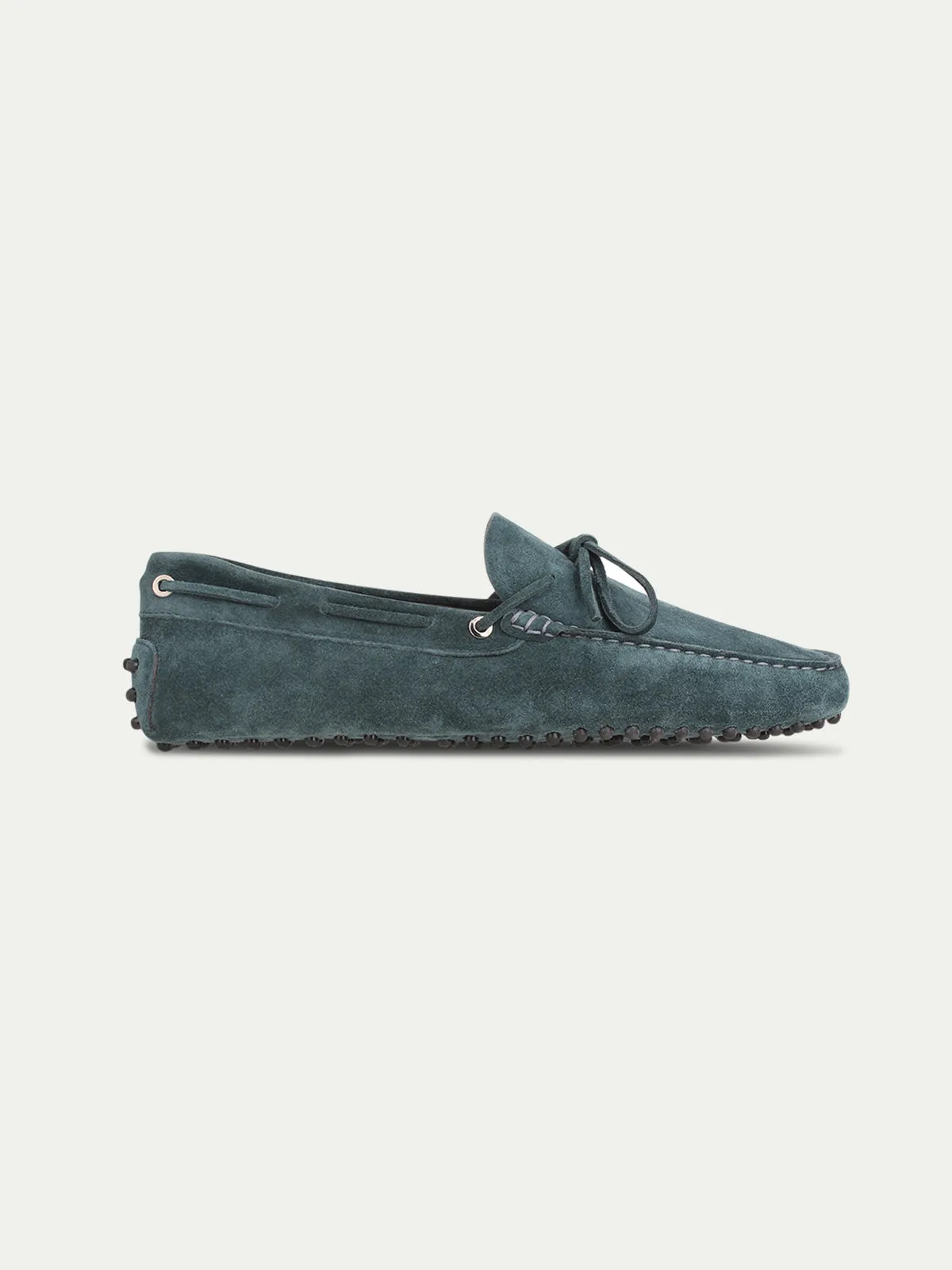 Petrol Blue Suede Ophelia Driving Loafers - AW24
