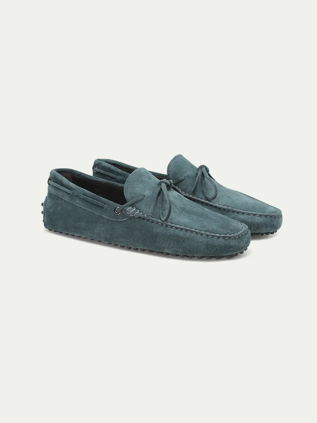 Petrol Blue Suede Ophelia Driving Loafers - AW24