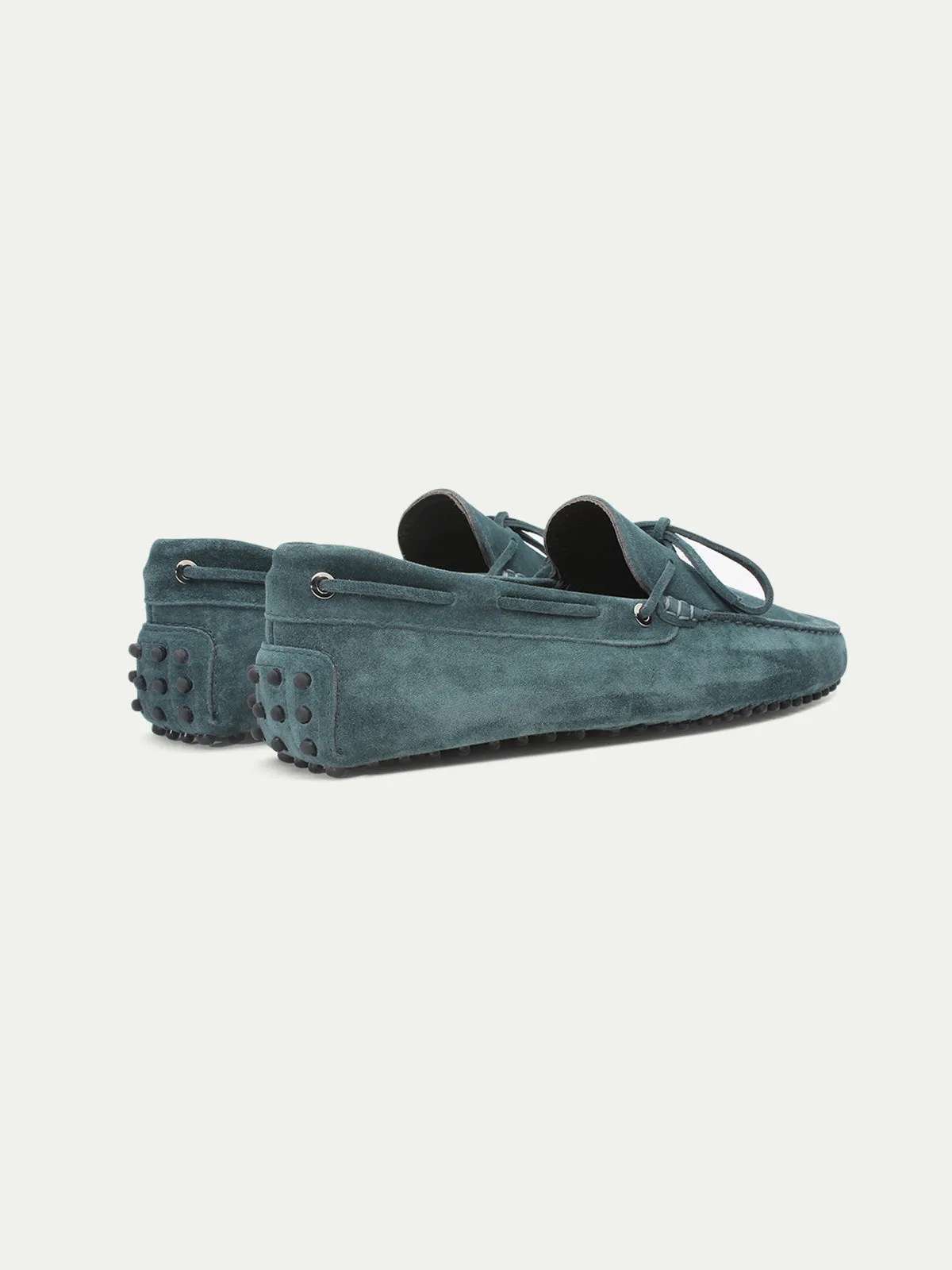 Petrol Blue Suede Ophelia Driving Loafers - AW24