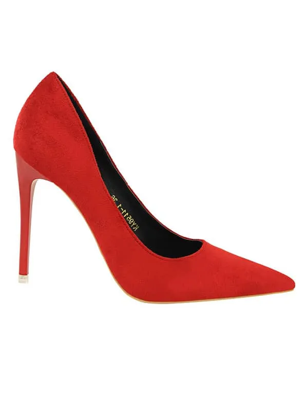 Pointed Toe Suede Stiletto&Pumps