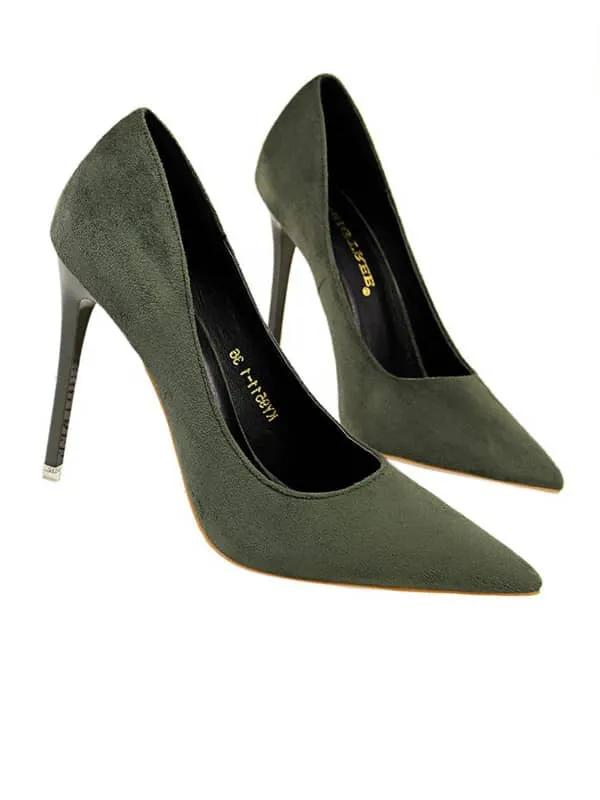 Pointed Toe Suede Stiletto&Pumps