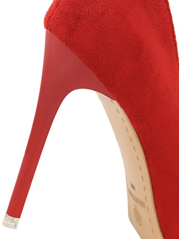 Pointed Toe Suede Stiletto&Pumps