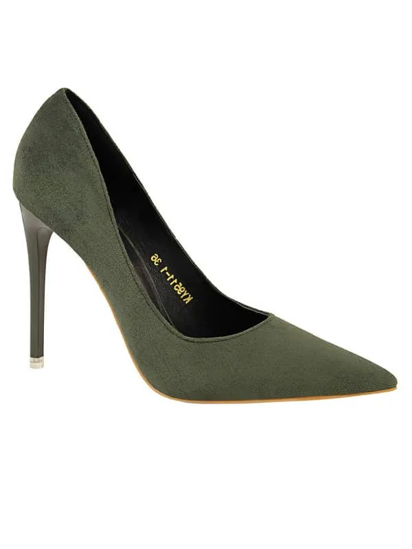 Pointed Toe Suede Stiletto&Pumps