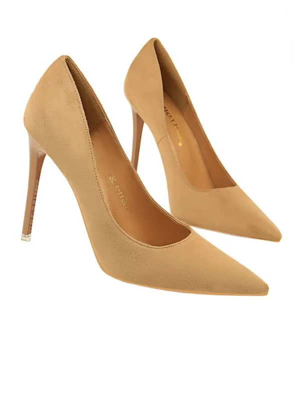 Pointed Toe Suede Stiletto&Pumps