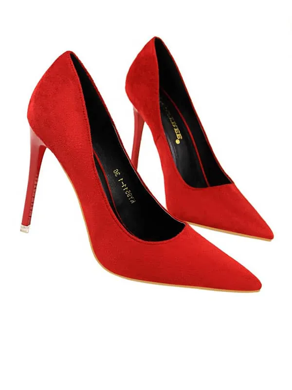Pointed Toe Suede Stiletto&Pumps