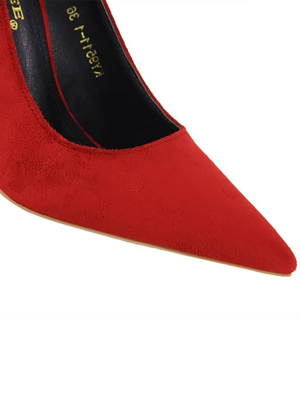 Pointed Toe Suede Stiletto&Pumps