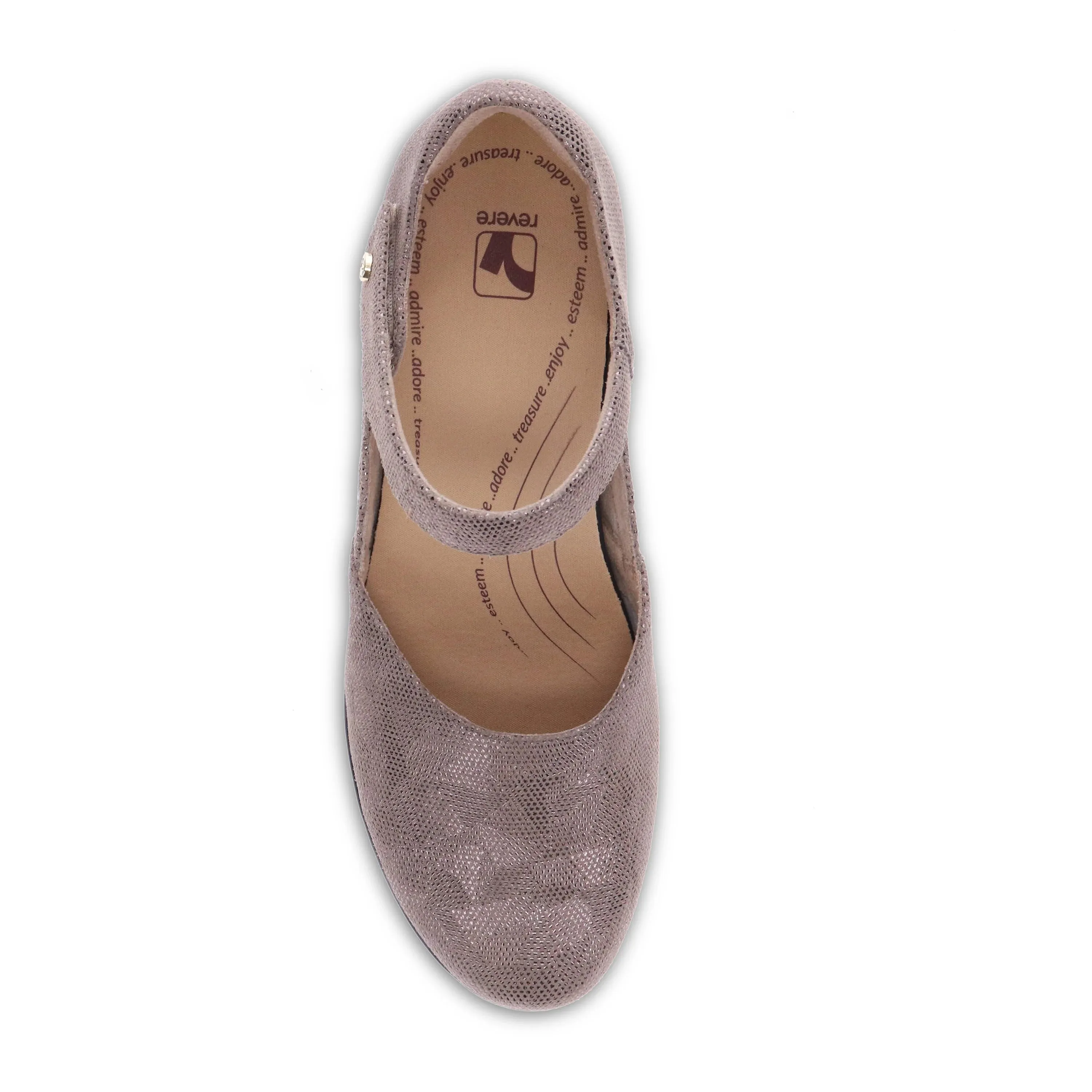 Revere Women's Osaka Mary Jane Shoe - Champagne Angle
