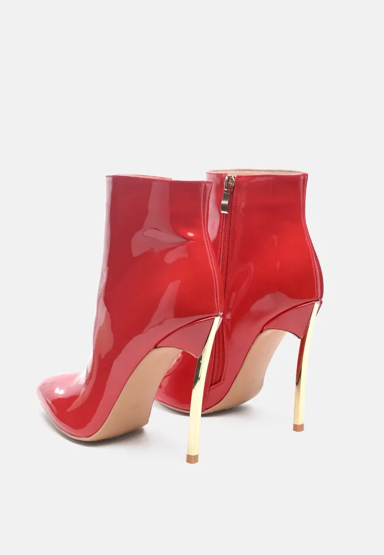 siren shine patent faux leather stiletto boots