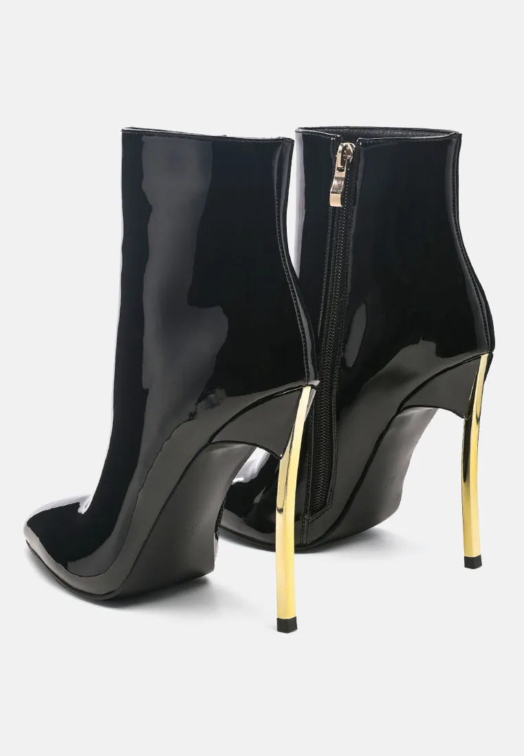siren shine patent faux leather stiletto boots
