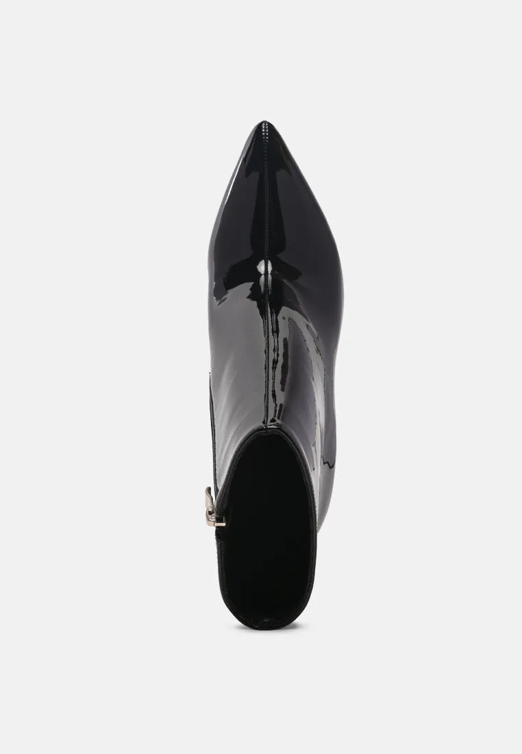 siren shine patent faux leather stiletto boots