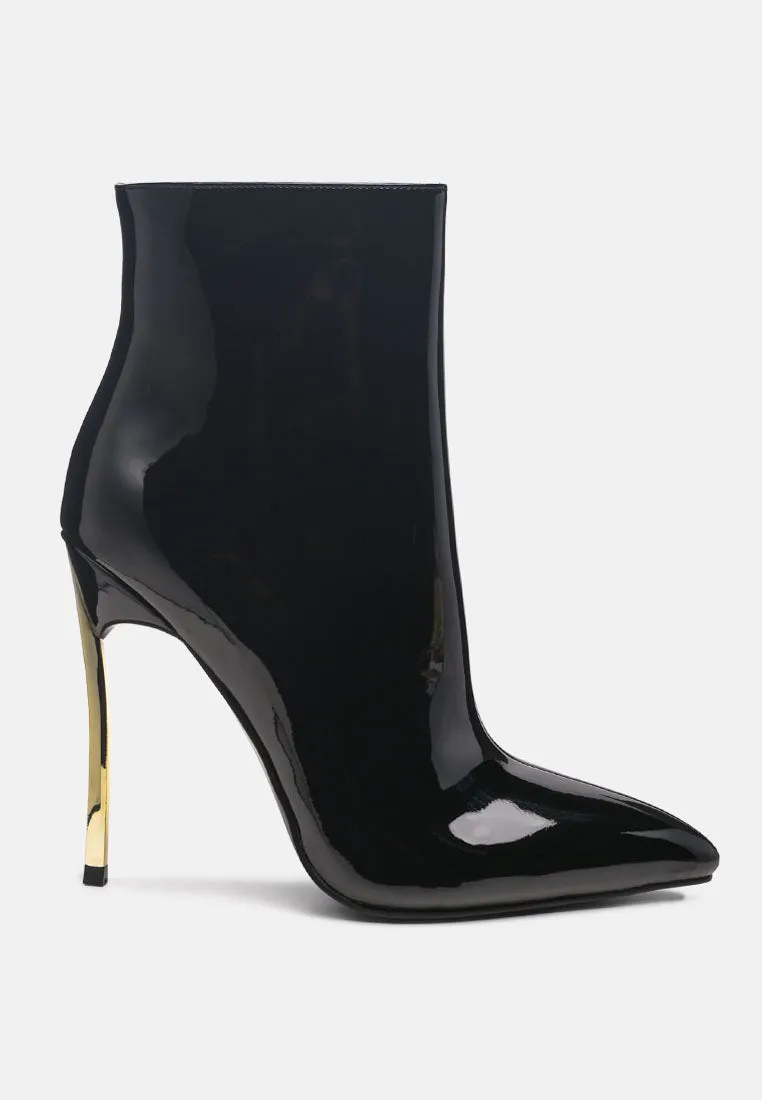 siren shine patent faux leather stiletto boots