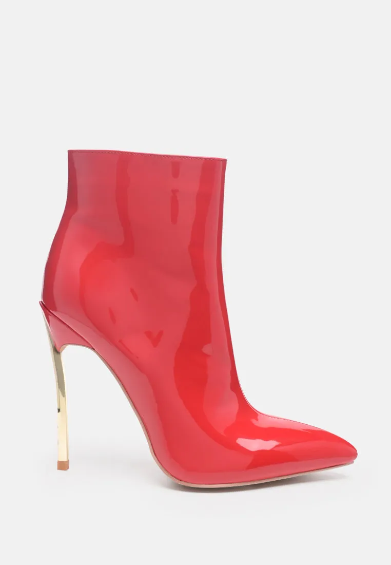 siren shine patent faux leather stiletto boots