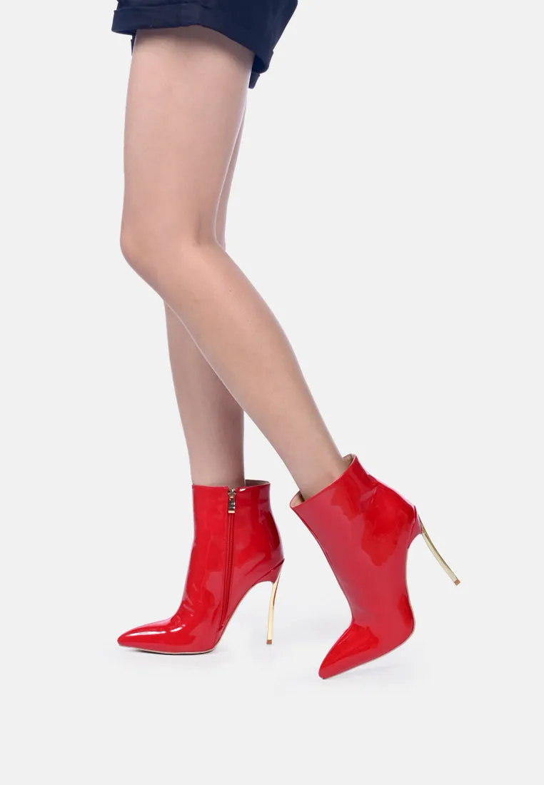 siren shine patent faux leather stiletto boots