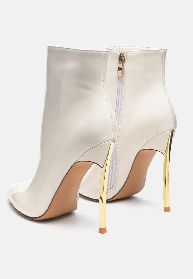 siren shine patent faux leather stiletto boots