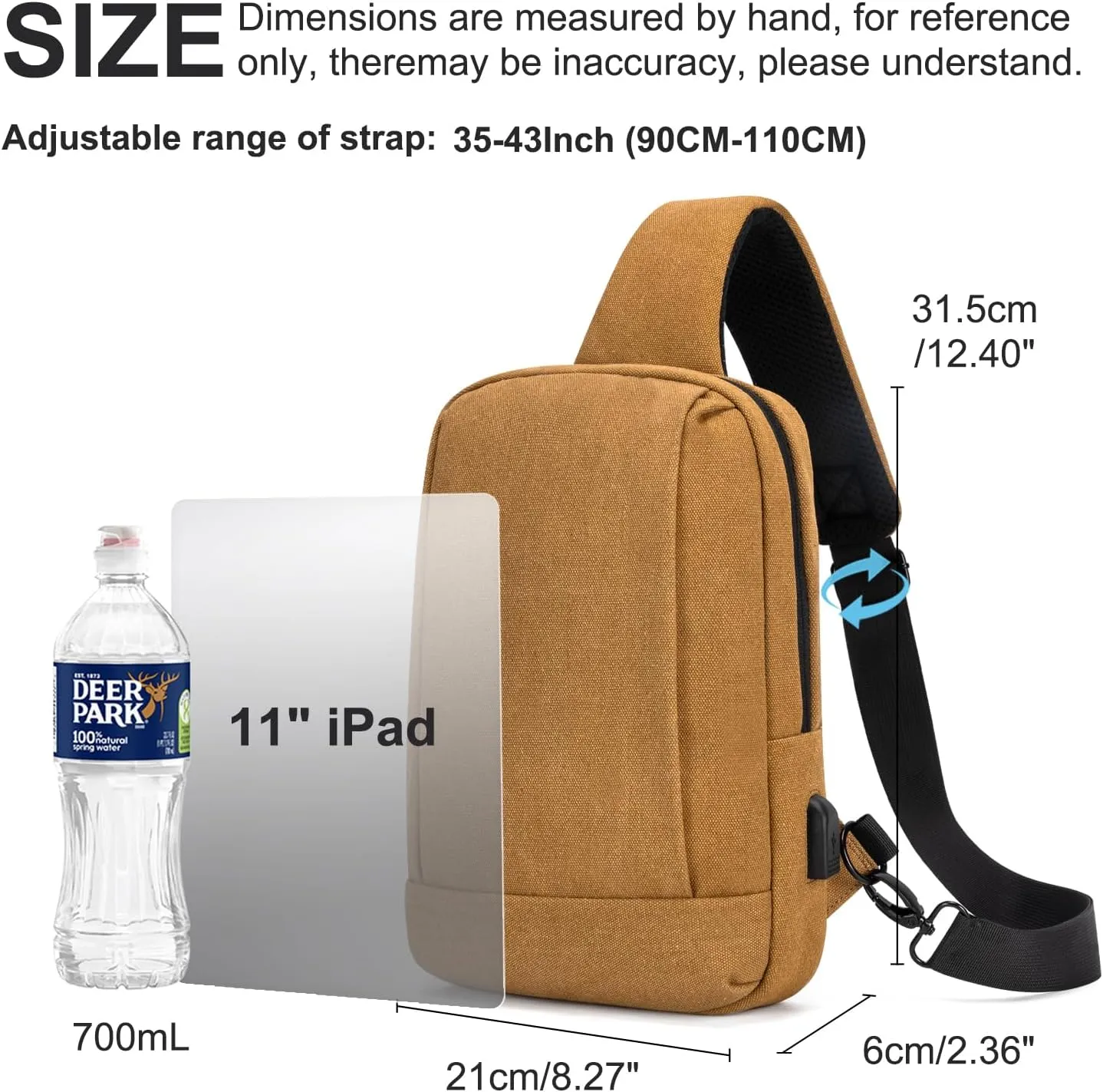 Sling Bag Crossbody Bag Men with USB Charging Port Small Messenger Bag Cross Body Shoulder Bag Sling Backpack Women