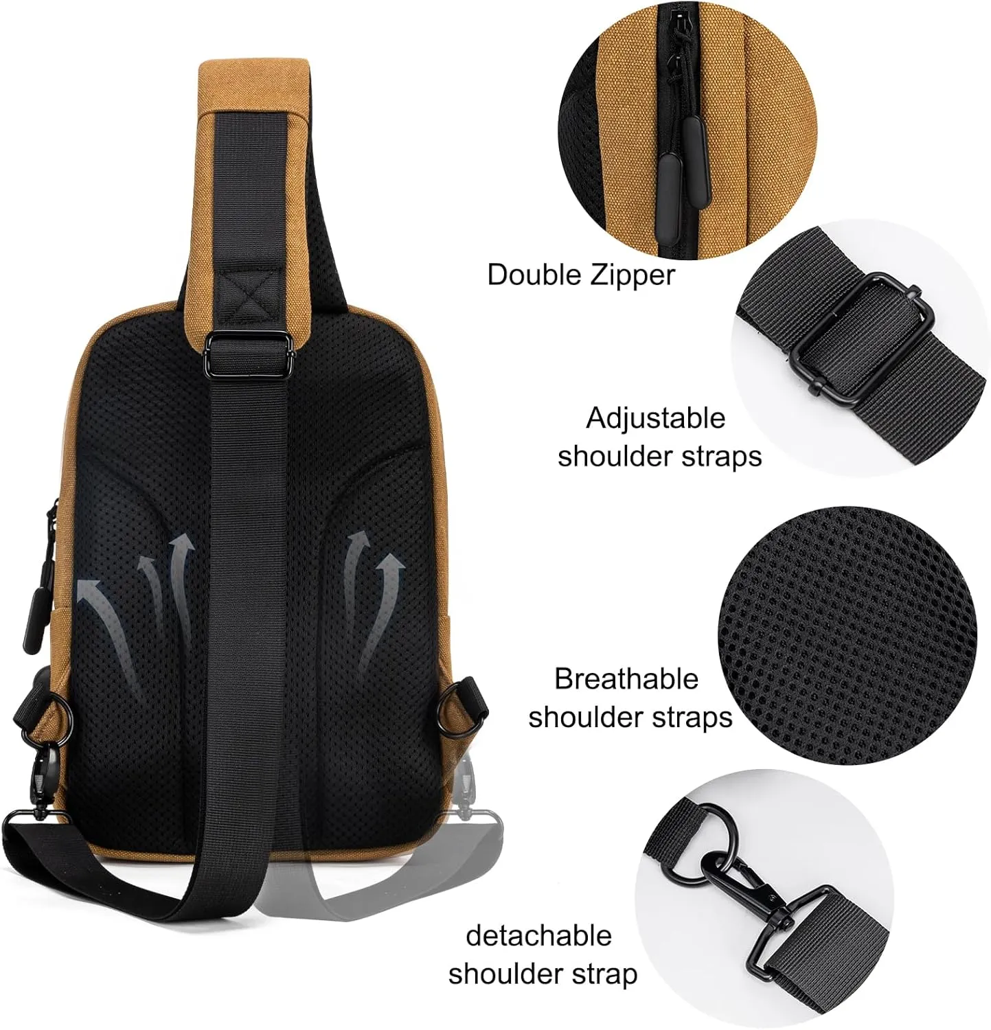 Sling Bag Crossbody Bag Men with USB Charging Port Small Messenger Bag Cross Body Shoulder Bag Sling Backpack Women