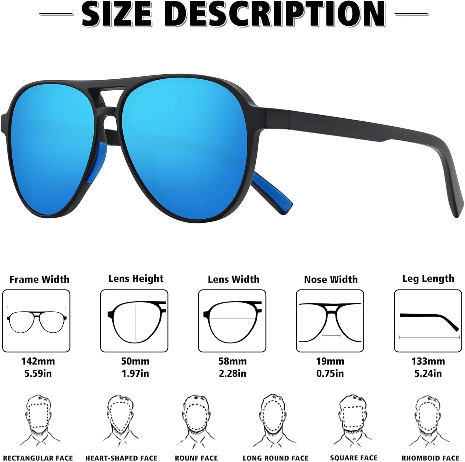 STORYCOAST Polarized Aviator Sunglasses for Men Women Classic Retro Aviators Sports Driving Running Sun Glasses
